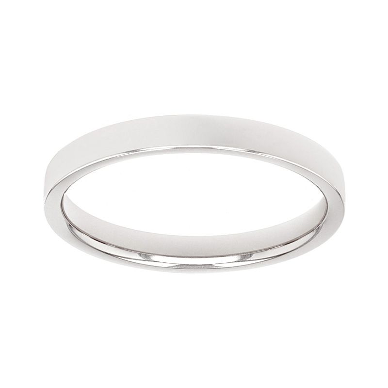 Bague mixte alliance edora or 750/1000 blanc ruban bombé confort edo1351255 - bagues - edora
