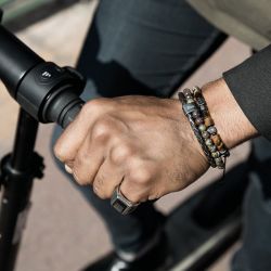 Bague homme chevalière rochet rock acier et onyx ha1562 - bague argent & or homme, bague homme - - bagues-homme - edora - 1