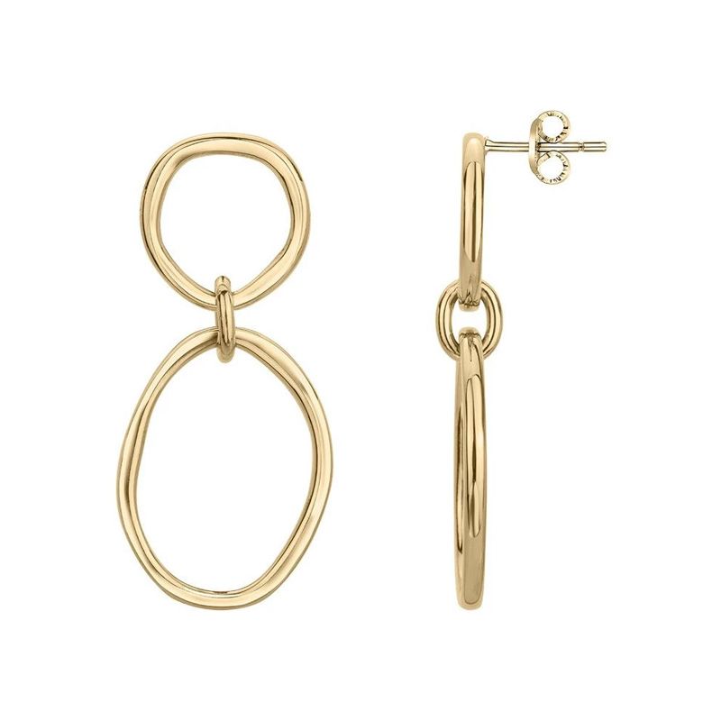 Boucles d'oreilles femme pendantes phebus acier doré 842-166.j - boucles-d-oreilles-femme - edora