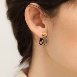 Boucles d'oreilles femme créole 8mm les georgettes pure martellee doré 70466321900000 - creoles - edora - 1