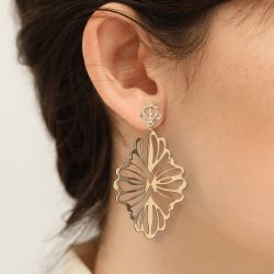 Boucles d'oreilles femme les georgettes hortense doré 70466551900000 - pendantes - edora - 1