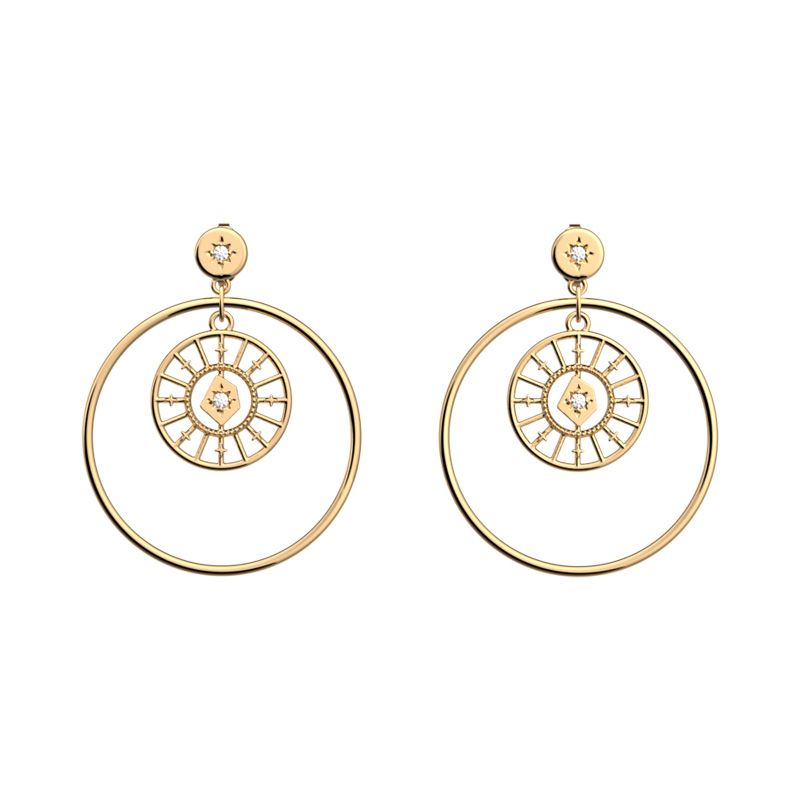 Boucles d'oreilles femme 16mm les georgettes astrale doré 70466741908000 - pendantes - edora