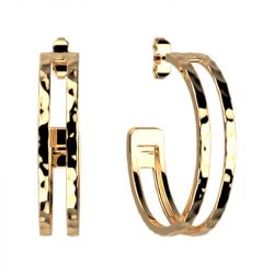 Boucles d'oreilles femme créole 6mm les georgettes pure martellee argent 70466331900000 - creoles - edora - 0