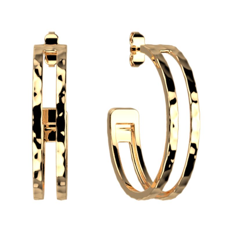 Boucles d'oreilles femme créole 6mm les georgettes pure martellee argent 70466331900000 - creoles - edora