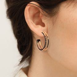 Boucles d'oreilles femme créole 6mm les georgettes pure martellee argent 70466331900000 - creoles - edora - 1