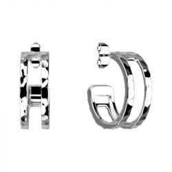 Boucles d'oreilles femme créole 8mm les georgettes pure martellee argent 70466321600000 - creoles - edora - 0