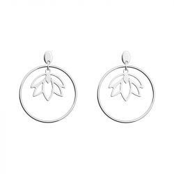 Boucles d'oreilles femme 20mm les georgettes lotus argent 70468011600000 - pendantes - edora - 0