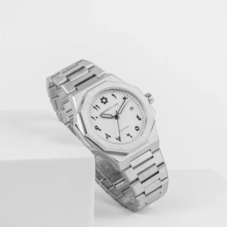Montre homme automatique maison du temps mtzeta arabic blanc acier – montres homme