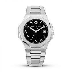 Montre homme automatique maison du temps mtzeta arabic noir acier - montres-homme - edora - 0