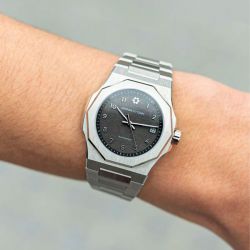 Montre homme automatique maison du temps  mtzeta météorite acier - montres-homme - edora - 3