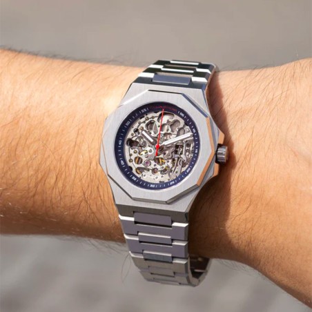 Montre homme automatique maison du temps mtzeta skeleton acier – montres homme