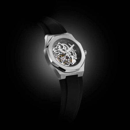 Montre homme automatique maison du temps mtbeta skeleton silicone noir – montres homme