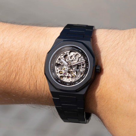 Montre homme automatique maison du temps mtbeta skeleton black edition acier – montres homme
