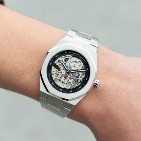 Montre homme automatique maison du temps  mtbeta skeleton miyota acier – montres homme