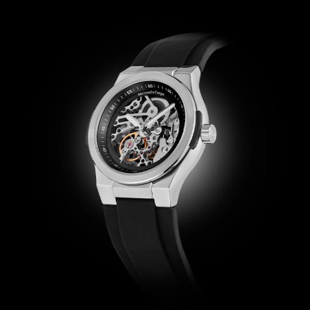 Montre homme automatique maison du temps mtepsilon skeleton silicone noir – montres homme