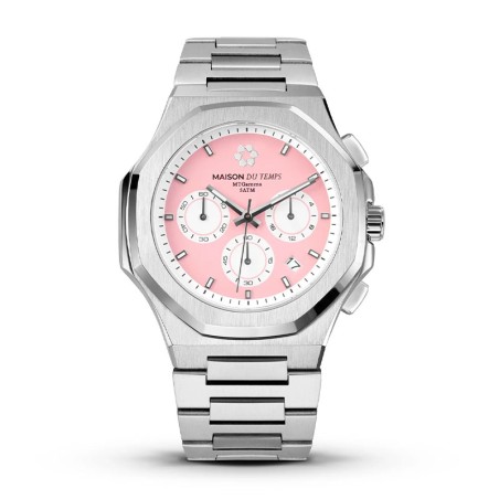 Montre homme chronographe maison du temps mtgamma rose acier – montres homme