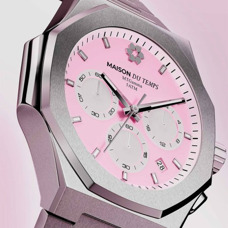 Montre homme chronographe maison du temps mtgamma rose acier – montres homme