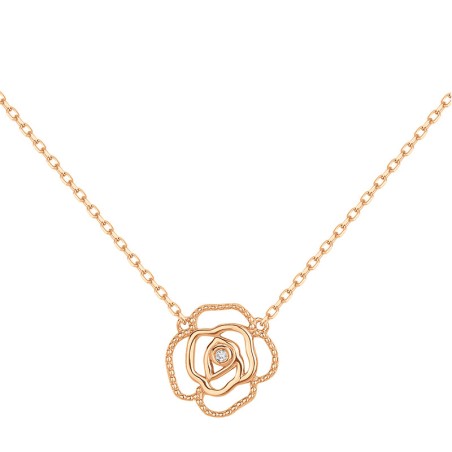Collier femme la garçonne rose perlée ardente plaqué or diamant 26700044 – colliers femme