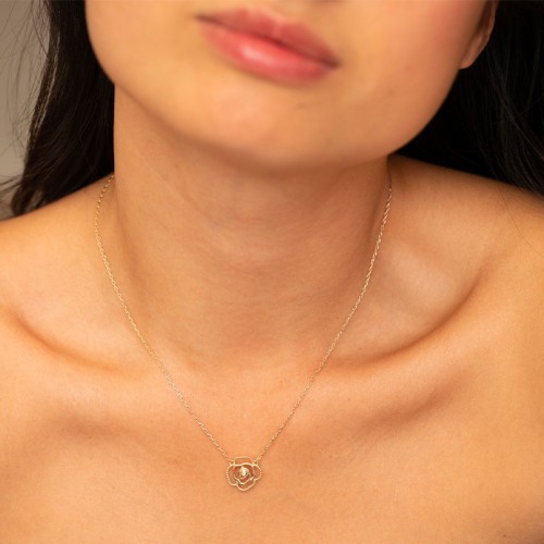 Collier Femme La Garçonne Rose Perlée Ardente Plaqué Or Diamant 26700044