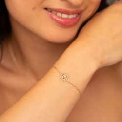 Bracelet femme la garçonne rose perlée ardente plaqué or diamant 26300030 - bracelets-femme - edora - 2