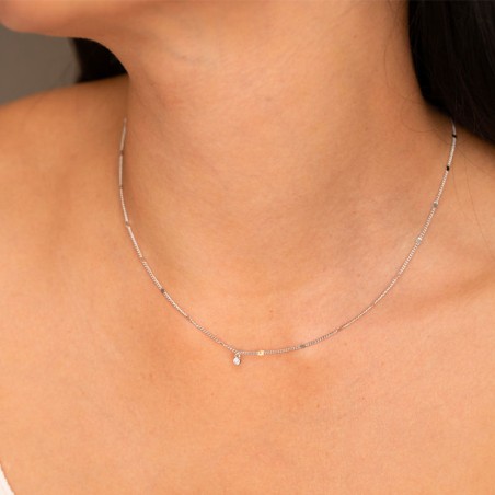 Collier femme la garçonne pure essentielle argent diamant 20700042 – colliers femme