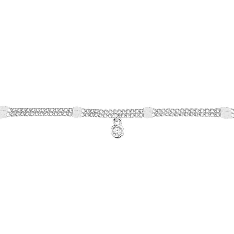 Bracelet double femme la garçonne pure essentielle argent diamant 20300031 - bracelets-femme - edora