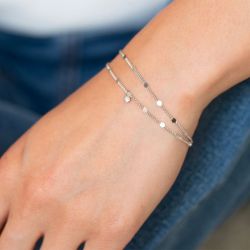 Bracelet double femme la garçonne pure essentielle argent diamant 20300031 - bracelets-femme - edora - 1