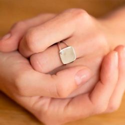 Bague femme la garçonne insolite argent diamant 20100021 - bagues-femmes - edora - 1