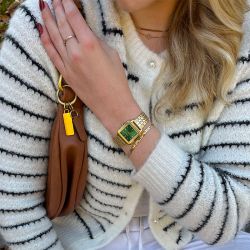 Montre femme cluse gracieuse forest green acier doré cw11905 - montre cluse or & argent, montre cluse doré - - montres-femme - edora - 4