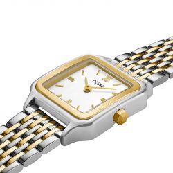 Montre femme cluse gracieuse petite acier bicolore double cw11814 - montre cluse or & argent, montre cluse doré - - montres-femme - edora - 1