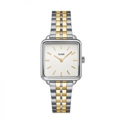Montre femme cluse la tétragone acier bicolore cw10313 - montre cluse or & argent, montre cluse doré - - montres-femme - edora - 0