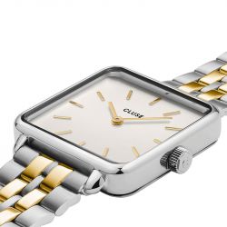 Montre femme cluse la tétragone acier bicolore cw10313 - montre cluse or & argent, montre cluse doré - - montres-femme - edora - 1