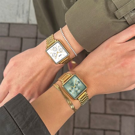 Montre femme cluse la tétragone acier doré cw13804 – accueil