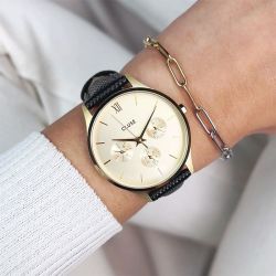 Montre femme cluse minuit cuir noir cw10705 - montre cluse or & argent, montre cluse doré - - montres-femme - edora - 3