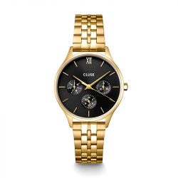 Montre femme cluse minuit acier doré cw10707 - montre cluse or & argent, montre cluse doré - - montres-femme - edora - 0