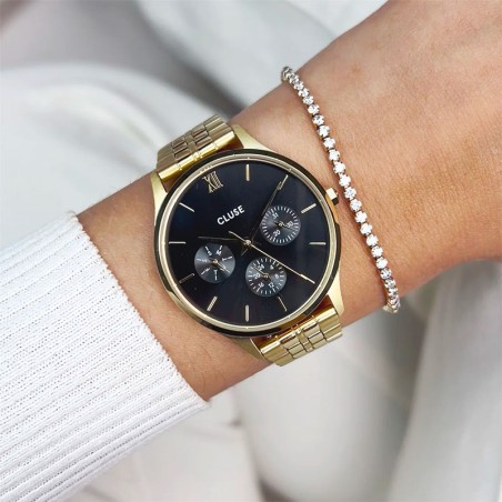 Montre femme cluse minuit acier doré cw10707 – montres femme