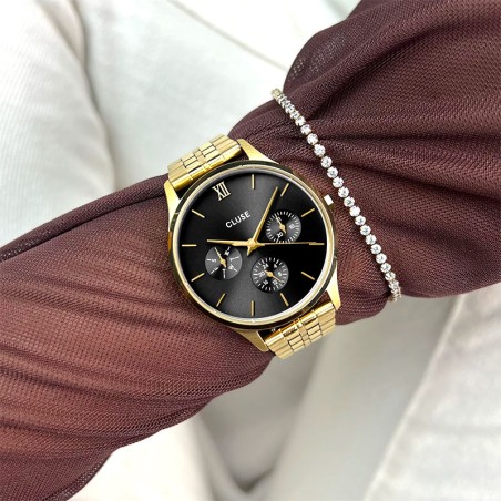Montre femme cluse minuit acier doré cw10707 – montres femme