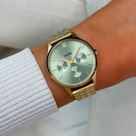 Montre femme cluse minuit acier doré cw10709 – montres femme