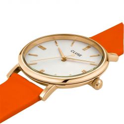 Montre femme cluse pavane petite silicone orange cw11402 - montre cluse or & argent, montre cluse doré - - montres-femme - edora - 1