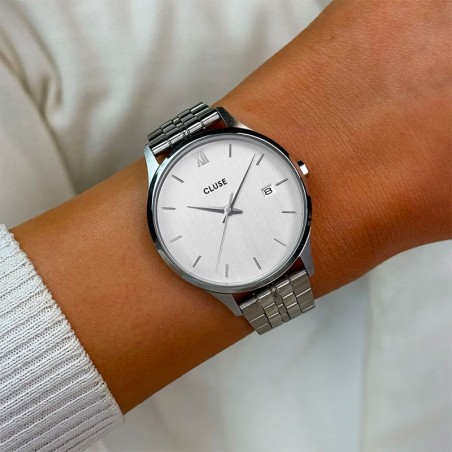 Montre femme cluse minuit acier argenté cw14303 – montres femme