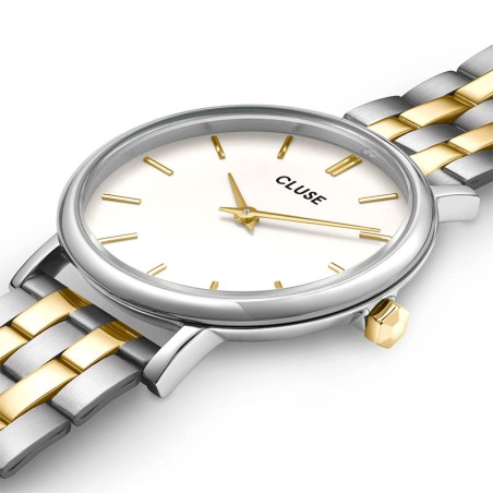 Montre femme cluse pavane petite acier bicolore cw14802 – montres femme