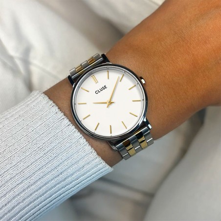 Montre femme cluse pavane petite acier bicolore cw14802 – montres femme