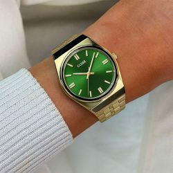 Montre femme cluse retro 70's acier doré cw35105 - montre cluse or & argent, montre cluse doré - - fete-des-meres - edora - 1