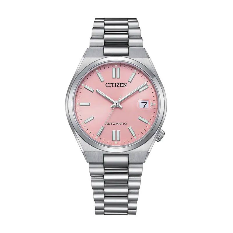 Montre mixte automatique citizen tsuyosa pastel pink acier  nj0200-50x - montres-femme - edora