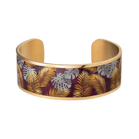 Bracelet femme manchette louise's garden acier doré tropicale mof2225 – bracelets femme