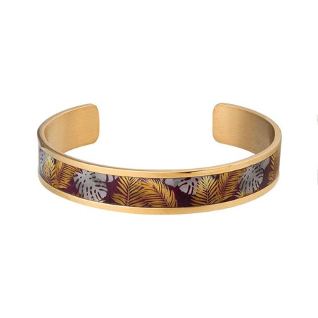 Bracelet femme manchette louise's garden acier doré tropicale mof1225 – bracelets femme