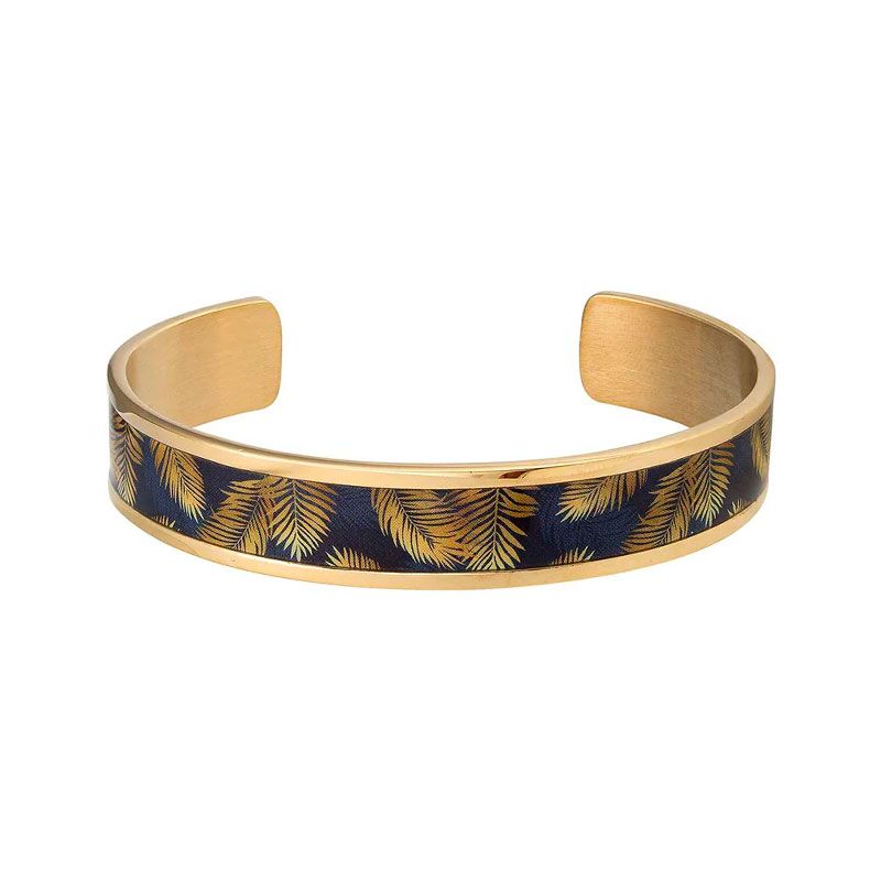 Bracelet femme manchette louise's garden acier doré palmier mof1208 - bracelets-femme - edora