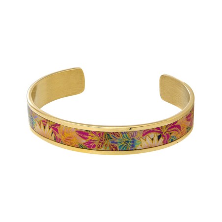 Bracelet femme manchette louise's garden acier doré et laque hippie chic mona1207 – bracelets femme