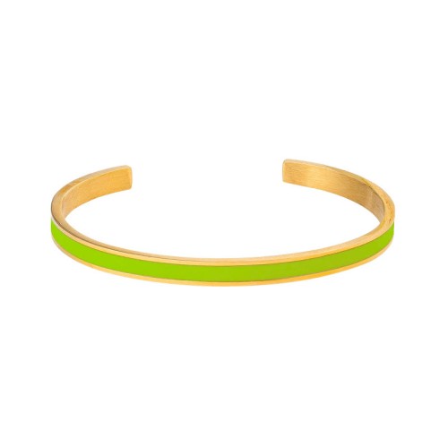 Bracelet femme Jonc LOUISE'S GARDEN Acier Doré Laque Vert Pomme MPOMME