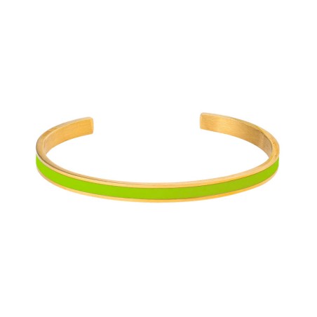 Bracelet femme jonc louise's garden acier doré laque vert pomme mpomme – bracelets femme